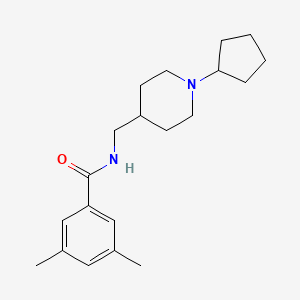 N-((1-cyclopentylpiperidin-4-yl)methyl)-3,5-dimethylbenzamide