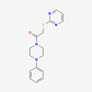1-(4-Phenylpiperazin-1-yl)-2-(pyrimidin-2-ylsulfanyl)ethanone