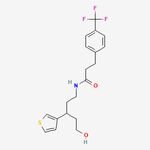 molecular formula C19H22F3NO2S B2996534 N-(5-羟基-3-(噻吩-3-基)戊基)-3-(4-(三氟甲基)苯基)丙酰胺 CAS No. 2319851-99-3