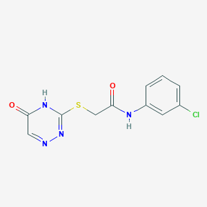 molecular formula C11H9ClN4O2S B2996536 N-(3-chlorophenyl)-2-((5-oxo-4,5-dihydro-1,2,4-triazin-3-yl)thio)acetamide CAS No. 877432-95-6