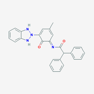 molecular formula C27H22N4O2 B299654 N-[5-(1,3-dihydrobenzotriazol-2-yl)-3-methyl-6-oxocyclohexa-2,4-dien-1-ylidene]-2,2-diphenylacetamide 
