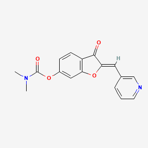 (2Z)-3-oxo-2-(pyridin-3-ylmethylidene)-2,3-dihydro-1-benzofuran-6-yl dimethylcarbamate