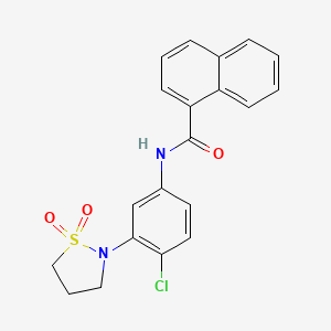 molecular formula C20H17ClN2O3S B2996556 N-(4-氯-3-(1,1-二氧化异噻唑烷-2-基)苯基)-1-萘酰胺 CAS No. 941899-68-9