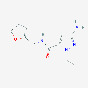 molecular formula C11H14N4O2 B2996558 3-amino-1-ethyl-N-(2-furylmethyl)-1H-pyrazole-5-carboxamide CAS No. 1856028-78-8