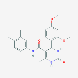 molecular formula C22H25N3O4 B2996559 4-(2,4-dimethoxyphenyl)-N-(3,4-dimethylphenyl)-6-methyl-2-oxo-3,4-dihydro-1H-pyrimidine-5-carboxamide CAS No. 406691-44-9