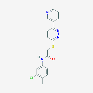 molecular formula C18H15ClN4OS B2996560 N-(3-chloro-4-methylphenyl)-2-(6-pyridin-3-ylpyridazin-3-yl)sulfanylacetamide CAS No. 872987-85-4