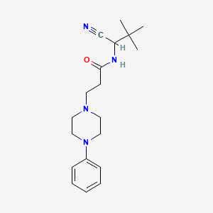 molecular formula C19H28N4O B2996562 N-(1-cyano-2,2-dimethylpropyl)-3-(4-phenylpiperazin-1-yl)propanamide CAS No. 1427702-61-1