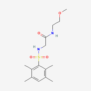 molecular formula C15H24N2O4S B2996563 N-(2-methoxyethyl)-2-(2,3,5,6-tetramethylbenzenesulfonamido)acetamide CAS No. 690644-48-5