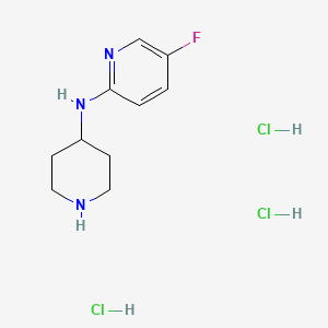 molecular formula C10H17Cl3FN3 B2996566 5-Fluoro-N-(piperidin-4-yl)pyridin-2-amine trihydrochloride CAS No. 1707369-74-1