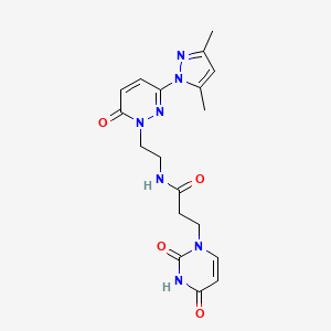 N-(2-(3-(3,5-dimethyl-1H-pyrazol-1-yl)-6-oxopyridazin-1(6H)-yl)ethyl)-3-(2,4-dioxo-3,4-dihydropyrimidin-1(2H)-yl)propanamide