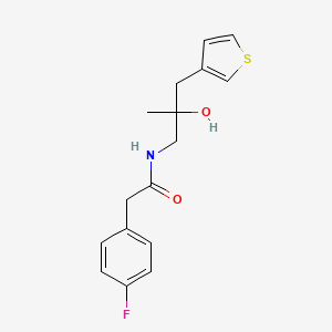 molecular formula C16H18FNO2S B2996588 2-(4-fluorophenyl)-N-{2-hydroxy-2-[(thiophen-3-yl)methyl]propyl}acetamide CAS No. 2097892-57-2