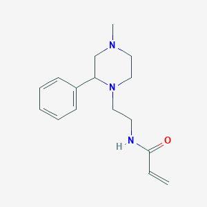 molecular formula C16H23N3O B2996602 N-[2-(4-Methyl-2-phenylpiperazin-1-yl)ethyl]prop-2-enamide CAS No. 2411243-89-3