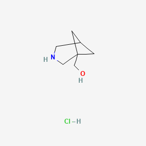 molecular formula C7H14ClNO B2996616 3-Azabicyclo[3.1.1]heptan-1-ylmethanol hydrochloride CAS No. 1172575-76-6