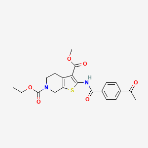 6-ethyl 3-methyl 2-(4-acetylbenzamido)-4,5-dihydrothieno[2,3-c]pyridine-3,6(7H)-dicarboxylate