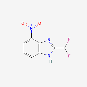 molecular formula C8H5F2N3O2 B2996623 2-(Difluoromethyl)-4-nitro-1H-benzimidazole CAS No. 189045-39-4