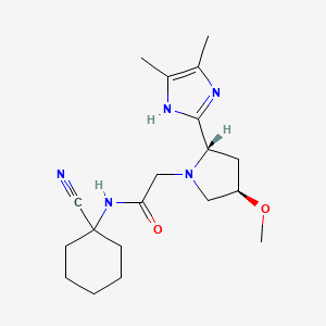molecular formula C19H29N5O2 B2996627 N-(1-Cyanocyclohexyl)-2-[(2S,4R)-2-(4,5-dimethyl-1H-imidazol-2-yl)-4-methoxypyrrolidin-1-yl]acetamide CAS No. 2223204-08-6