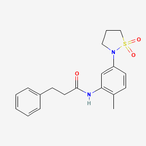 N-(5-(1,1-dioxidoisothiazolidin-2-yl)-2-methylphenyl)-3-phenylpropanamide