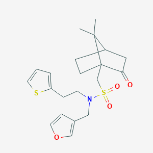 1-(7,7-Dimethyl-2-oxo-1-bicyclo[2.2.1]heptanyl)-N-(furan-3-ylmethyl)-N-(2-thiophen-2-ylethyl)methanesulfonamide