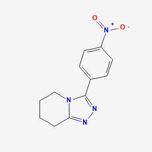 molecular formula C12H12N4O2 B2996633 3-(4-Nitrophenyl)-5,6,7,8-tetrahydro[1,2,4]triazolo[4,3-a]pyridine CAS No. 1245773-13-0