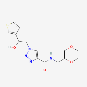 N-((1,4-dioxan-2-yl)methyl)-1-(2-hydroxy-2-(thiophen-3-yl)ethyl)-1H-1,2,3-triazole-4-carboxamide