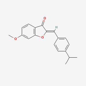 molecular formula C19H18O3 B2996651 (Z)-2-(4-isopropylbenzylidene)-6-methoxybenzofuran-3(2H)-one CAS No. 858758-42-6