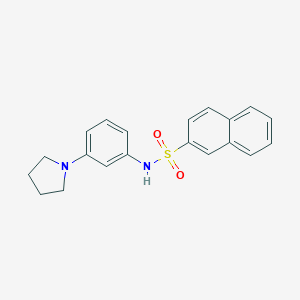 molecular formula C20H20N2O2S B299666 N-[3-(1-pyrrolidinyl)phenyl]-2-naphthalenesulfonamide 