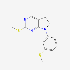 molecular formula C15H17N3S2 B2996661 4-methyl-2-(methylsulfanyl)-7-[3-(methylsulfanyl)phenyl]-6,7-dihydro-5H-pyrrolo[2,3-d]pyrimidine CAS No. 338416-20-9