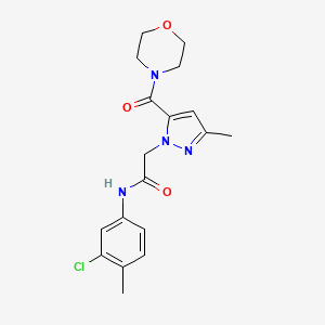 N-(3-chloro-4-methylphenyl)-2-(3-methyl-5-(morpholine-4-carbonyl)-1H-pyrazol-1-yl)acetamide