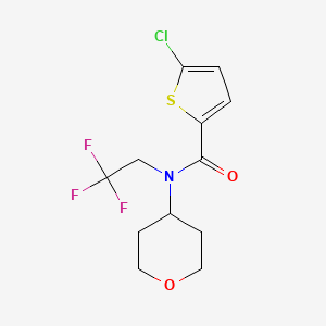 molecular formula C12H13ClF3NO2S B2996664 5-chloro-N-(tetrahydro-2H-pyran-4-yl)-N-(2,2,2-trifluoroethyl)thiophene-2-carboxamide CAS No. 1396853-48-7
