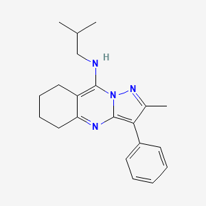 molecular formula C21H26N4 B2996670 2-甲基-N-(2-甲基丙基)-3-苯基-5,6,7,8-四氢吡唑并[5,1-b]喹唑啉-9-胺 CAS No. 900291-53-4