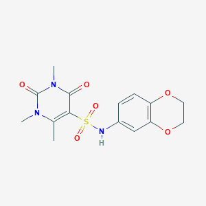 molecular formula C15H17N3O6S B2996672 N-(2,3-dihydro-1,4-benzodioxin-6-yl)-1,3,4-trimethyl-2,6-dioxopyrimidine-5-sulfonamide CAS No. 893339-42-9