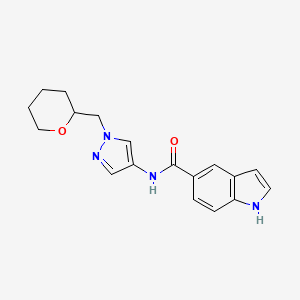 N-(1-((tetrahydro-2H-pyran-2-yl)methyl)-1H-pyrazol-4-yl)-1H-indole-5-carboxamide