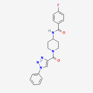 4-fluoro-N-(1-(1-phenyl-1H-1,2,3-triazole-4-carbonyl)piperidin-4-yl)benzamide