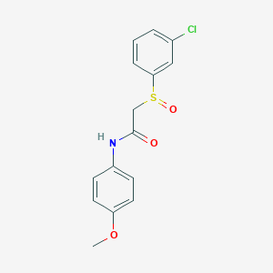 molecular formula C15H14ClNO3S B2996683 2-[(3-chlorophenyl)sulfinyl]-N-(4-methoxyphenyl)acetamide CAS No. 344265-13-0