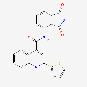 molecular formula C23H15N3O3S B2996686 N-(2-methyl-1,3-dioxoisoindol-4-yl)-2-thiophen-2-ylquinoline-4-carboxamide CAS No. 683232-33-9
