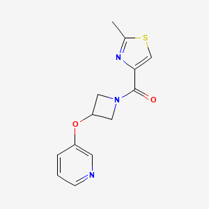 molecular formula C13H13N3O2S B2996687 (2-Methylthiazol-4-yl)(3-(pyridin-3-yloxy)azetidin-1-yl)methanone CAS No. 1903113-25-6