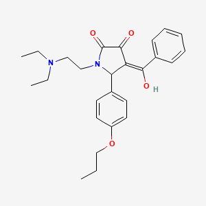 molecular formula C26H32N2O4 B2996698 4-benzoyl-1-(2-(diethylamino)ethyl)-3-hydroxy-5-(4-propoxyphenyl)-1H-pyrrol-2(5H)-one CAS No. 615271-02-8