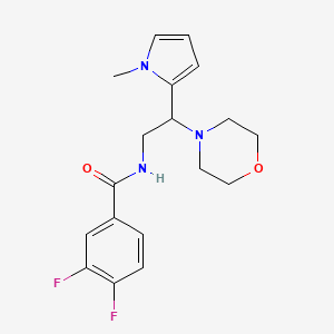 molecular formula C18H21F2N3O2 B2996702 3,4-difluoro-N-(2-(1-methyl-1H-pyrrol-2-yl)-2-morpholinoethyl)benzamide CAS No. 1049364-88-6