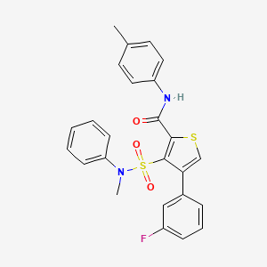 molecular formula C25H21FN2O3S2 B2996703 4-(3-fluorophenyl)-N-(4-methylphenyl)-3-[methyl(phenyl)sulfamoyl]thiophene-2-carboxamide CAS No. 1114660-43-3