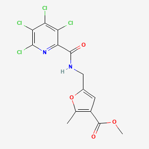Methyl 2-methyl-5-{[(3,4,5,6-tetrachloropyridin-2-yl)formamido]methyl}furan-3-carboxylate