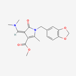 methyl 1-(1,3-benzodioxol-5-ylmethyl)-3-[(Z)-(dimethylamino)methylidene]-5-methyl-2-oxo-1,2-dihydro-3H-pyrrole-4-carboxylate