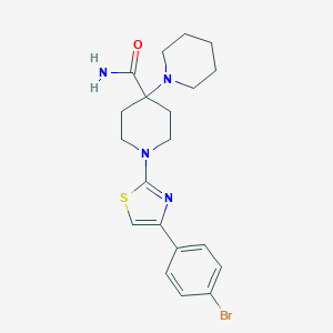 molecular formula C20H25BrN4OS B299671 1-[4-(4-Bromophenyl)-1,3-thiazol-2-yl]-4-piperidin-1-ylpiperidine-4-carboxamide 
