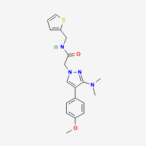 2-(3-(dimethylamino)-4-(4-methoxyphenyl)-1H-pyrazol-1-yl)-N-(thiophen-2-ylmethyl)acetamide