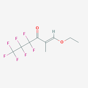 molecular formula C9H9F7O2 B2996712 (E)-1-ethoxy-4,4,5,5,6,6,6-heptafluoro-2-methylhex-1-en-3-one CAS No. 1414887-12-9