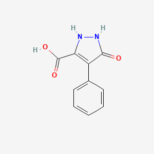 molecular formula C10H8N2O3 B2996713 5-oxo-4-phenyl-2,5-dihydro-1H-pyrazole-3-carboxylic acid CAS No. 1144488-84-5