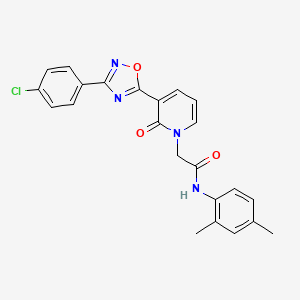 molecular formula C23H19ClN4O3 B2996715 2-(3-(3-(4-chlorophenyl)-1,2,4-oxadiazol-5-yl)-2-oxopyridin-1(2H)-yl)-N-(2,4-dimethylphenyl)acetamide CAS No. 1105215-11-9