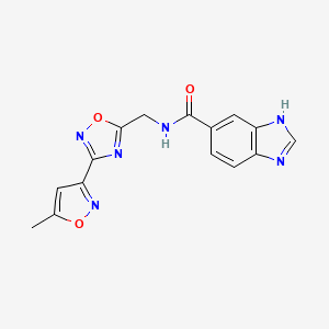 N-((3-(5-methylisoxazol-3-yl)-1,2,4-oxadiazol-5-yl)methyl)-1H-benzo[d]imidazole-5-carboxamide