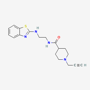 molecular formula C18H22N4OS B2996719 N-{2-[(1,3-benzothiazol-2-yl)amino]ethyl}-1-(prop-2-yn-1-yl)piperidine-4-carboxamide CAS No. 1281066-41-8