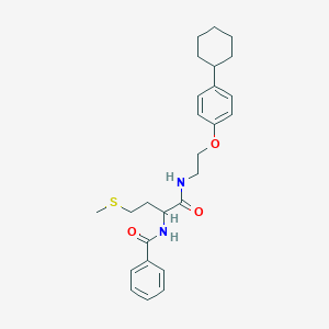 molecular formula C26H34N2O3S B299672 N-[1-({[2-(4-cyclohexylphenoxy)ethyl]amino}carbonyl)-3-(methylsulfanyl)propyl]benzamide 