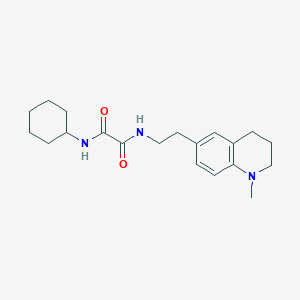 molecular formula C20H29N3O2 B2996721 N'-cyclohexyl-N-[2-(1-methyl-3,4-dihydro-2H-quinolin-6-yl)ethyl]oxamide CAS No. 946281-16-9